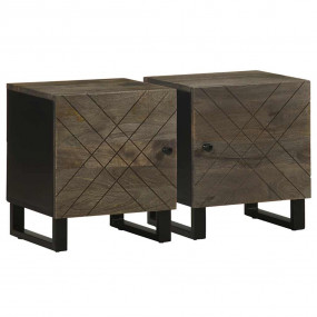 Bedside Cabinet Set of 2 Black