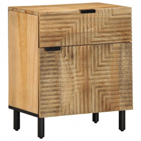 Bedside Cabinet Brown Solid Mango Wood 19.7x13.0x23.6 i...