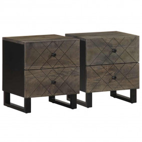 Bedside Cabinet Set of 2 Black