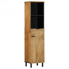 Bathroom Cabinet Brown Solid Mango Wood, Engineered Woo...