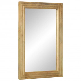 Bathroom Mirror Brown Solid Mango Wood, Glass 19.7 x 27...