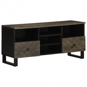 TV Cabinet Black Solid mango wood, metal Medium TV Cabi...