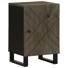 Bathroom Cabinet Black Solid mango wood, engineered woo...
