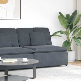 Modular Sofa Dark Gray Velvet, Metal, Foam Standard Mod...