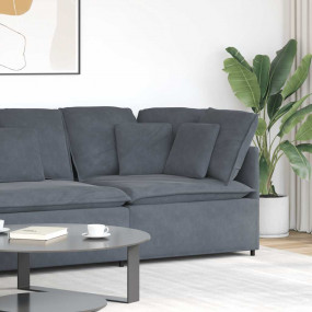Modular Sofa Dark grey Velvet (100% polyester), Metal, ...