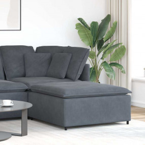 Modular Sofa Dark Grey Velvet (100% polyester), Metal, ...
