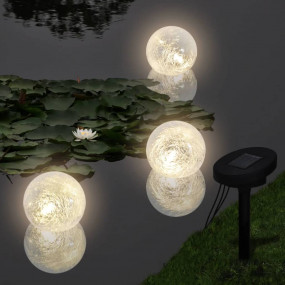 Garden Light Set of 3 Warm White Plastic Small