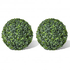 Artificial Plant Set of 2 Mixed green PVC 14 in diamete...