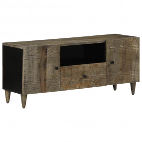 TV Cabinet Light Grey Solid mango wood, engineered wood...