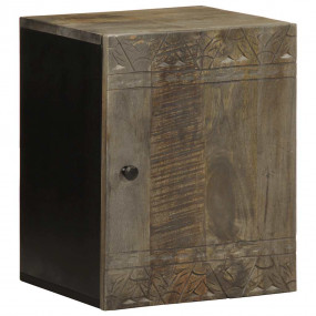 Bathroom Wall Cabinet Black Solid Mango Wood