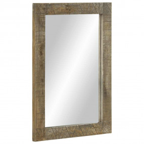 Bathroom Mirror Light Grey Solid mango wood, Glass 19.7...