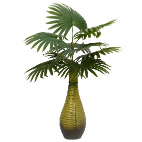 Artificial Palm Plant Green PEVA, Plastic, Cement Small