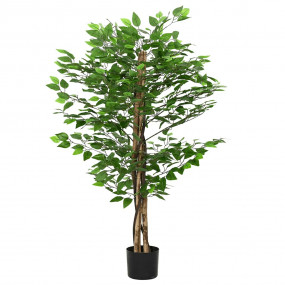 Artificial Ficus Plant Green PEVA, Mixed Hardwood, Poly...