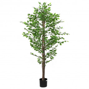 Tall Artificial Ficus Plant in Pot - Green, PEVA, Mixed...
