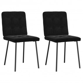 Dining Chair Set of 2 Black Velvet (100% polyester), me...