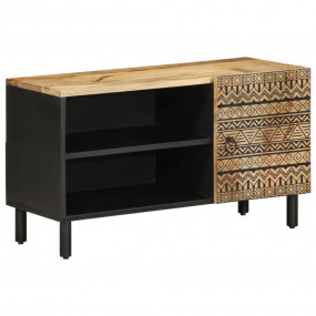 TV Cabinet Black Solid mango wood, iron Medium TV Cabin...
