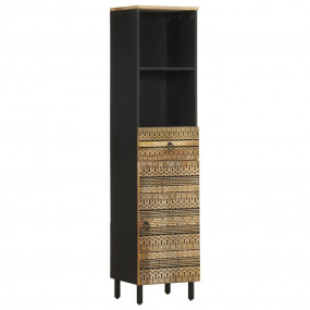 Bathroom Cabinet Black Solid mango wood, Iron Medium