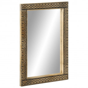 Bathroom Mirror Black Solid Mango Wood, Glass 19.7 x 27...