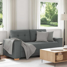 Loveseat Sofa Dark Grey Polyester Fabric, Plywood, Stee...