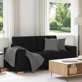 Loveseat Sofa Black 100% Polyester, Plywood, Steel 2-se...