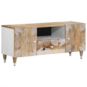 TV Cabinet Natural Mango with White Paint