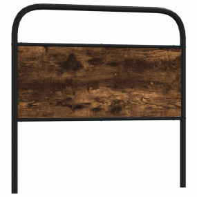 Headboard Smoked Oak Steel and Engineered Wood
