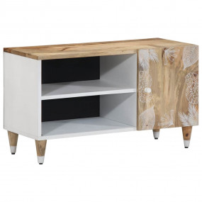 TV Cabinet Natural Mango with White Paint