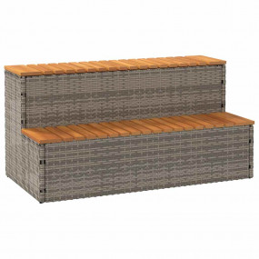 Hot Tub Step Grey PE Rattan Medium Adjustable Feet Hot ...