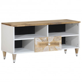 TV Cabinet Mango natural with white paint Solid mango w...