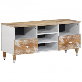 TV Cabinet Natural Mango Wood with White