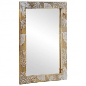 Bathroom Mirror Natural Mango with White Paint