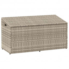 Garden Storage Box Light Grey PE Rattan Garden Storage ...