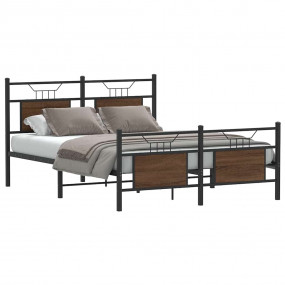 Bed Frame Smoked oak Engineered wood and steel King Bed...
