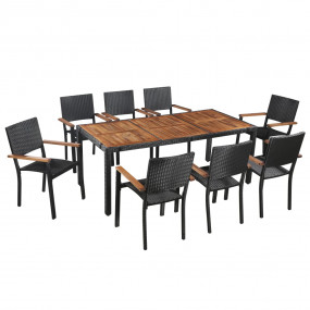 Dining Set Brown and Black