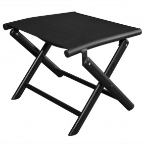 Footrest Black Aluminum, Textilene 16.1x19.5x15.0 in Fo...