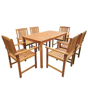 Outdoor Table And Chair Brown Solid Acacia wood Medium