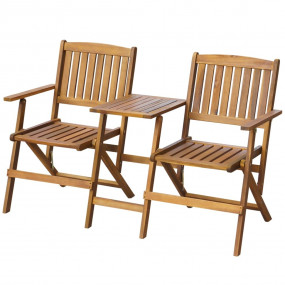 Folding Garden Bench Brown Solid acacia wood Medium Fol...