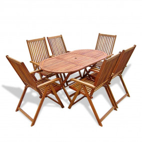 Dining Table And Chair Natural Wood Solid Acacia wood M...