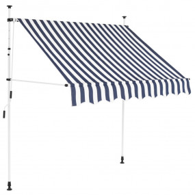 Retractable Awning Blue and White Stripes