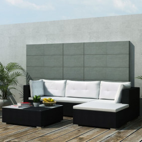 Garden Sofa Black, Cream White PE Rattan Medium Garden ...