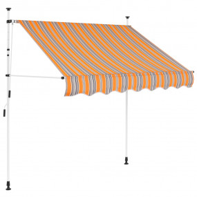 Retractable Awning Yellow and Blue Stripes