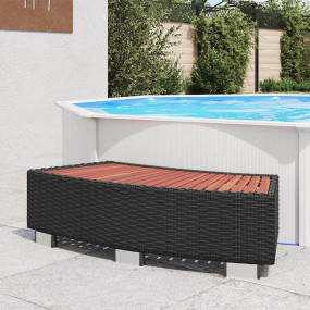Spa Step Black PE rattan Large Durable Spa Step Rectang...