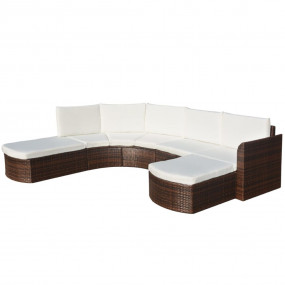Garden Furniture Set Brown PE Rattan Large Modular