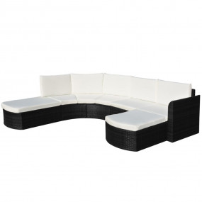 Garden Furniture Set Black PE rattan Modular Garden Sof...
