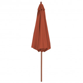Garden Parasol Terracotta Fabric, Bamboo, Hardwood