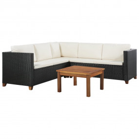 Sofa Set Black and cream white
