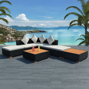 Outdoor Sofa Set Black PE rattan Large Modular Outdoor ...