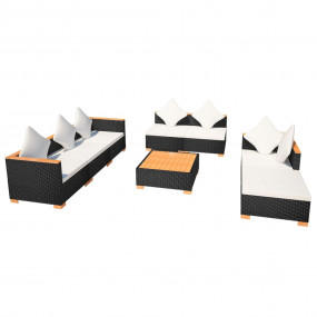 Outdoor Sofa Set Black and brown