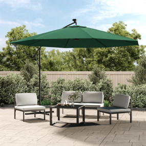 Cantilever Garden Parasol Green Polyester and Steel Lar...