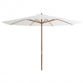 Garden Parasol Sand White Polyester 137.8 inch diameter